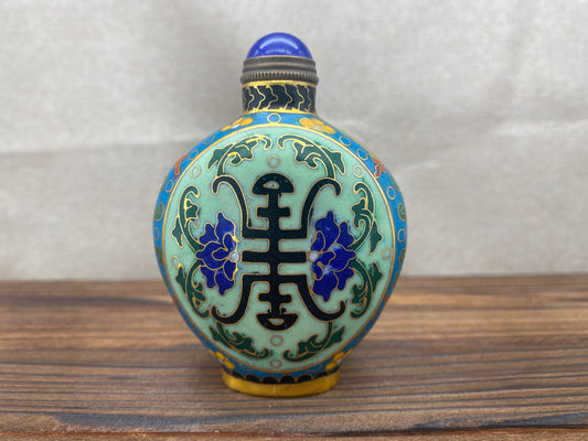 Hand-Painted Cloisonné Enamel Antique Snuff Bottle - Exquisite Craftsmanship