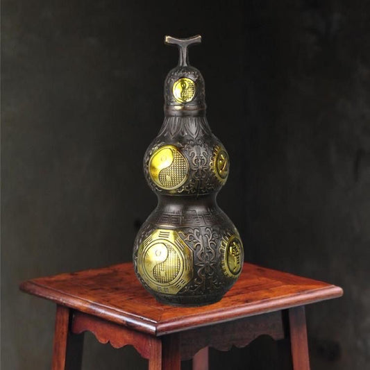 Exquisite Handmade Hollow Brass Gourd - A Rare and Unique Decoration for Home & Office