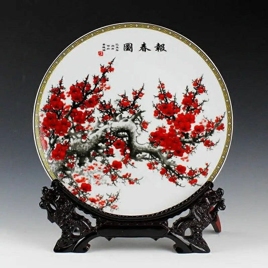 Exquisite Jingdezhen Ceramic Wall Plate - High-End Home Decoration Artwork