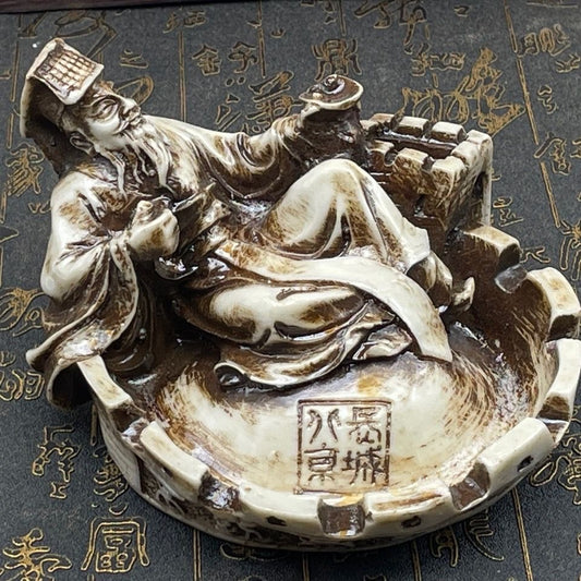 Exquisite Handcrafted Ivory Carving Ornament - Unique Home Decor & Creative Ashtray Gift