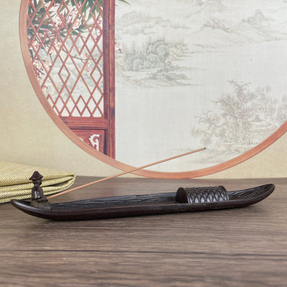 Handcrafted Fisherman and Boat Incense Holder - Unique Gift, Artistic Decor