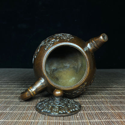 Ancient Pure Copper Eight Immortals Teapot - Antique Copper Relief Teapot