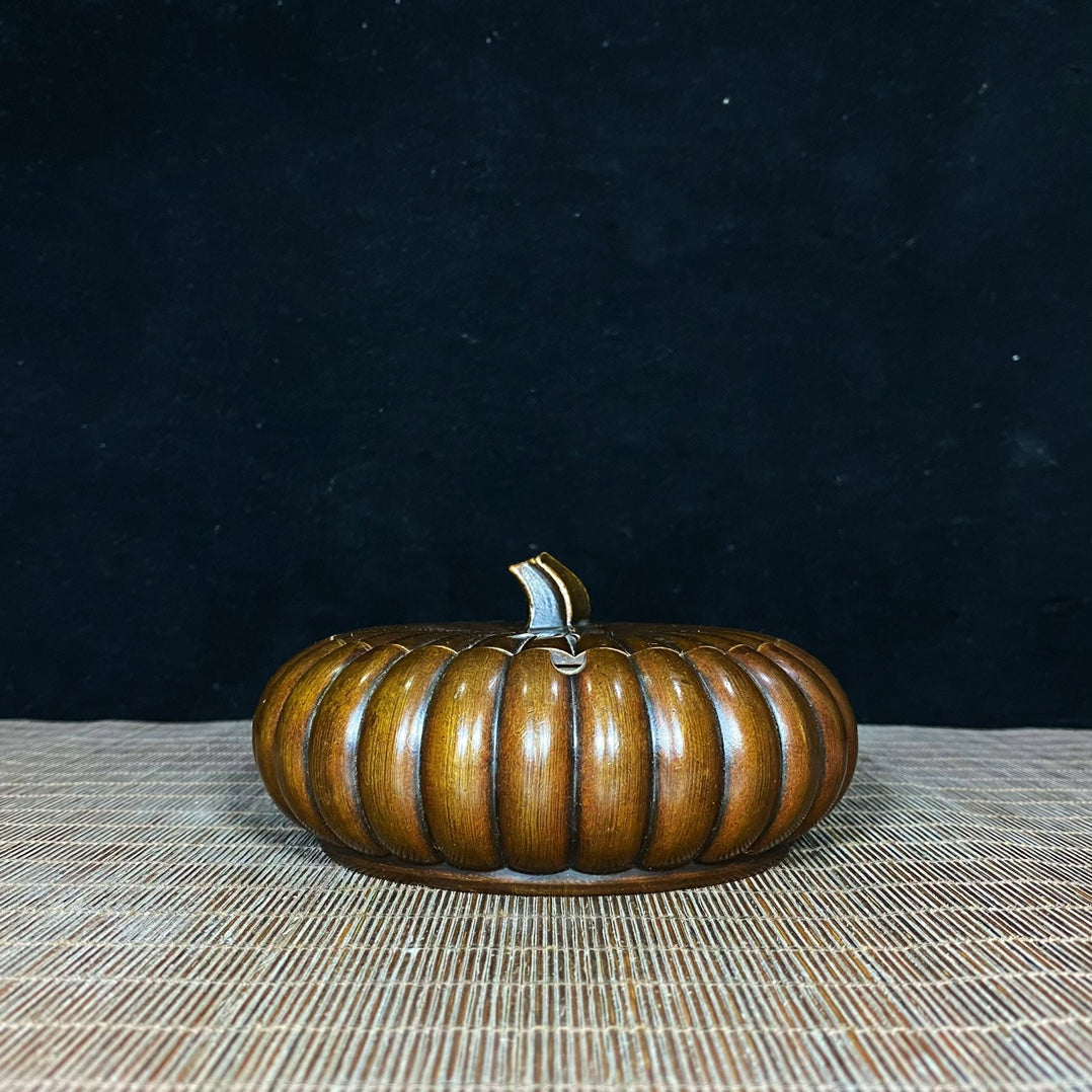 Handcrafted Solid Copper Pumpkin Ashtray - Antique Decor, Desk Ornament, Personalized Gift, Asian Antique