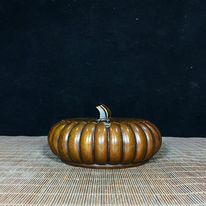 Handcrafted Solid Copper Pumpkin Ashtray - Antique Decor, Desk Ornament, Personalized Gift, Asian Antique