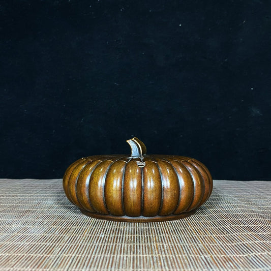 Handcrafted Solid Copper Pumpkin Ashtray - Antique Decor, Desk Ornament, Personalized Gift, Asian Antique