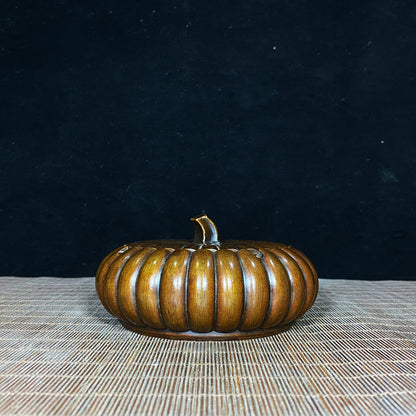 Handcrafted Solid Copper Pumpkin Ashtray - Antique Decor, Desk Ornament, Personalized Gift, Asian Antique