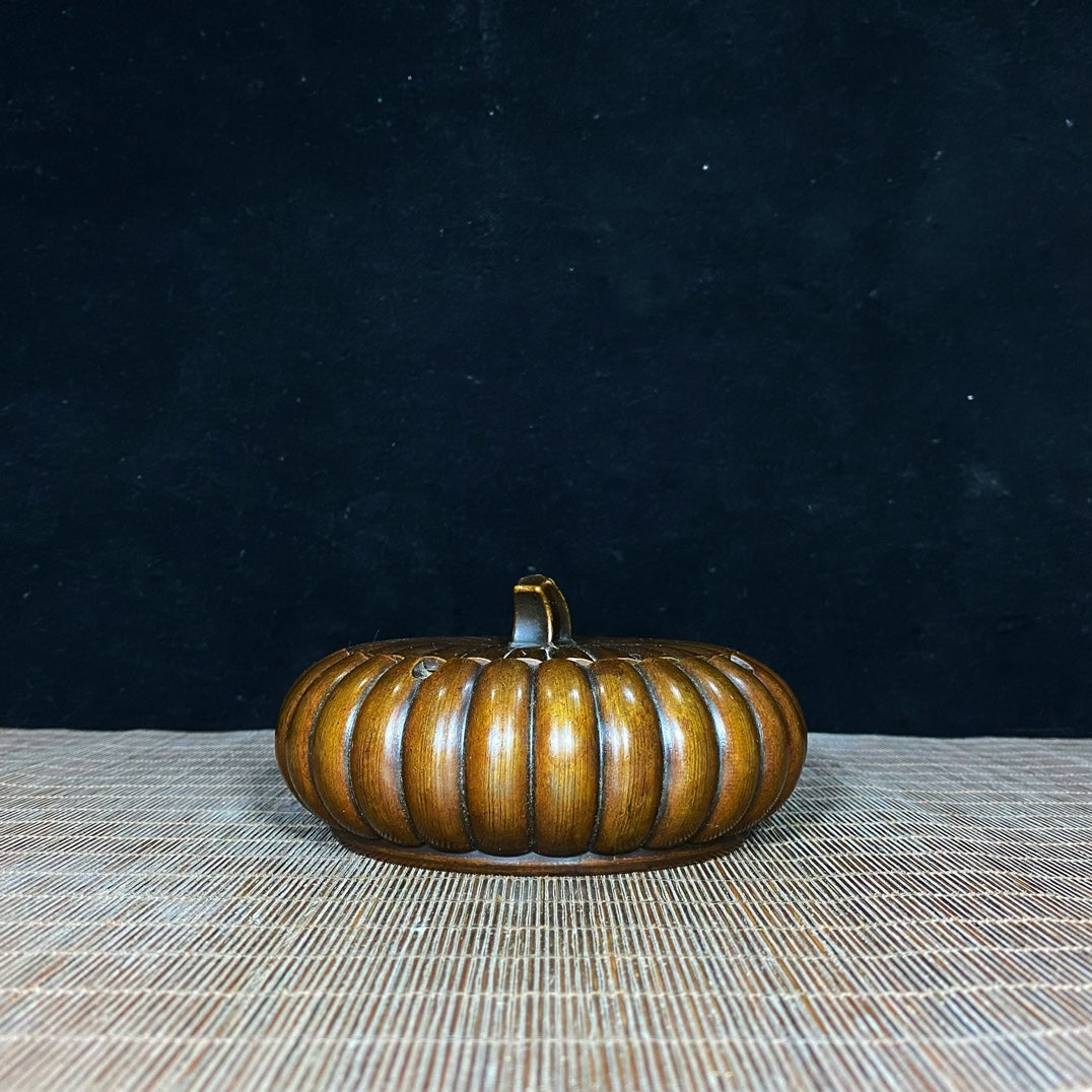 Handcrafted Solid Copper Pumpkin Ashtray - Antique Decor, Desk Ornament, Personalized Gift, Asian Antique