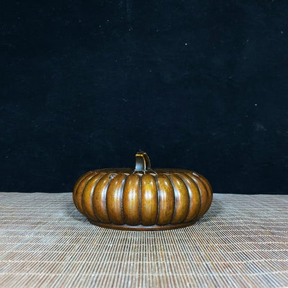 Handcrafted Solid Copper Pumpkin Ashtray - Antique Decor, Desk Ornament, Personalized Gift, Asian Antique