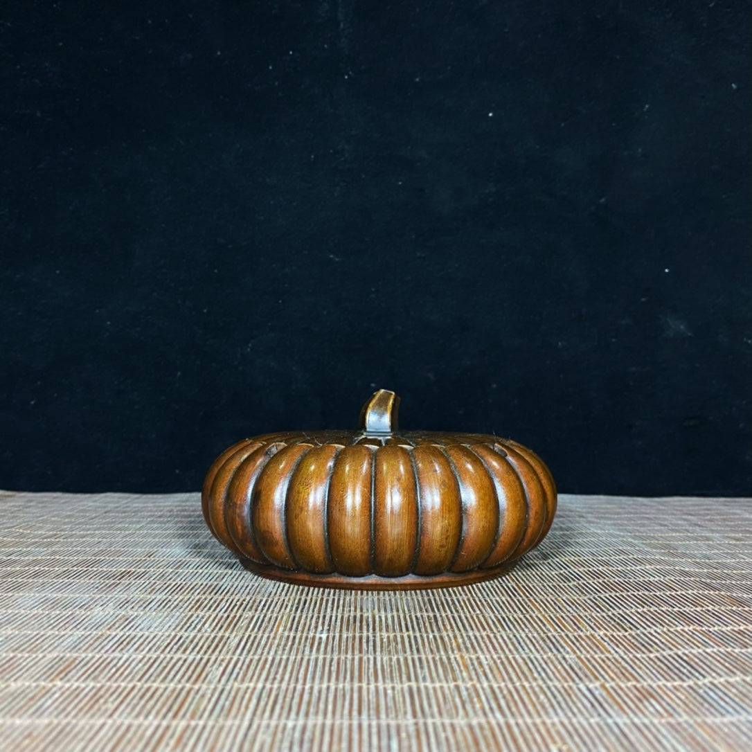 Handcrafted Solid Copper Pumpkin Ashtray - Antique Decor, Desk Ornament, Personalized Gift, Asian Antique