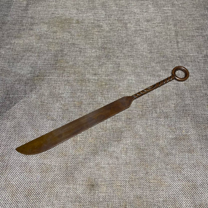 Antique Pure Copper Knife Coin - Handcrafted Asian Decor, Unique Desktop Ornament, Personalized Gift