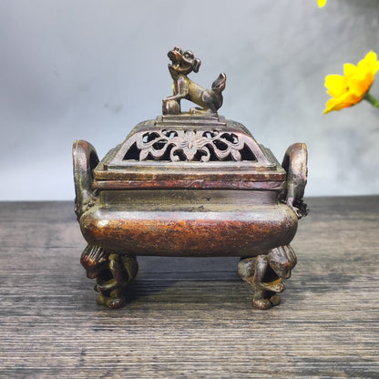 Antique Asian Incense Burner – Unique Desktop Decor & Personalized Gift