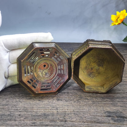 Antique Bagua Incense Burner - Unique Asian Decor - Desktop Ornament - Personalized Gift