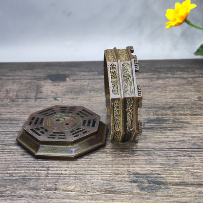 Antique Bagua Incense Burner - Unique Asian Decor - Desktop Ornament - Personalized Gift