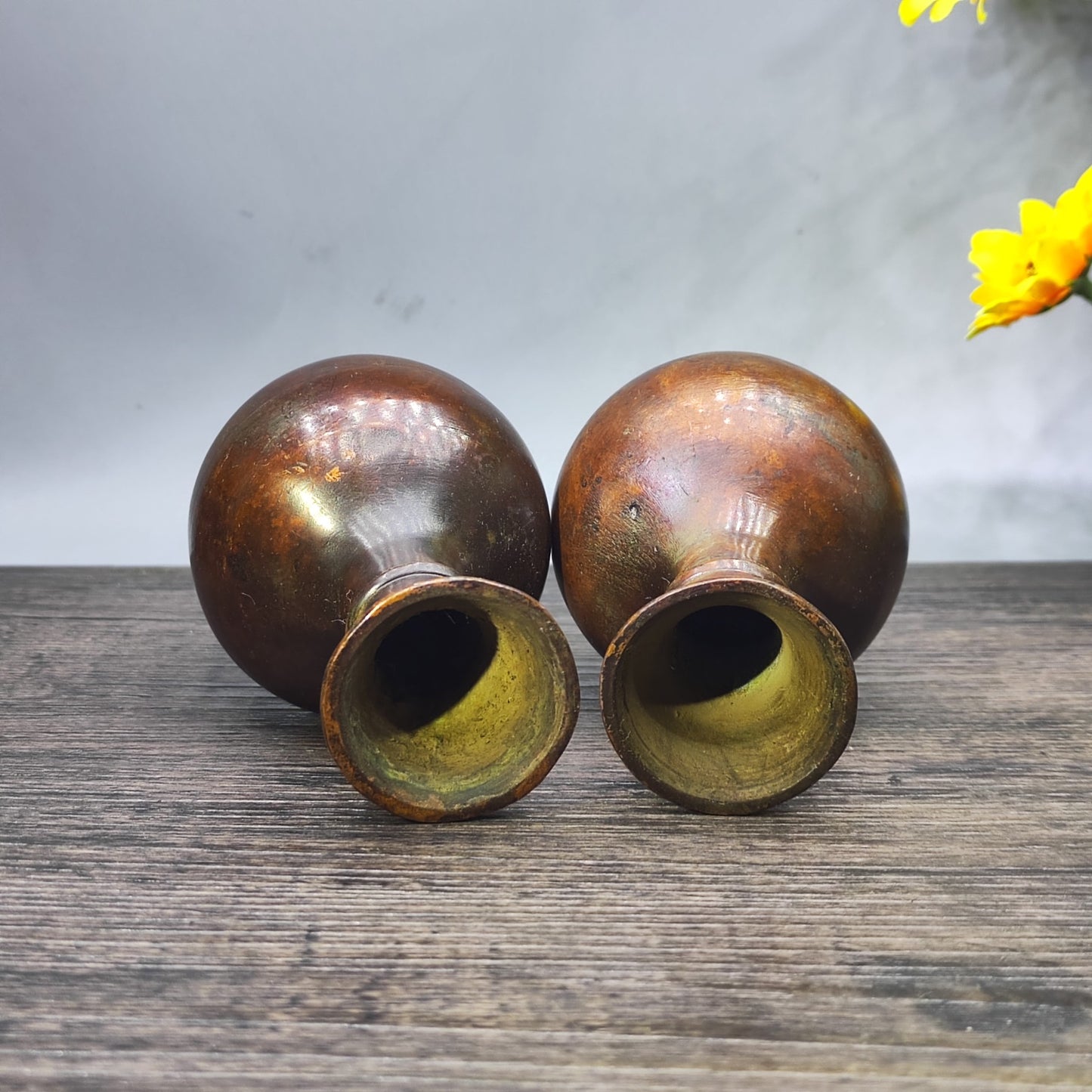 Pair of Antique Asian Vases - Unique Decorative Tabletop Ornaments