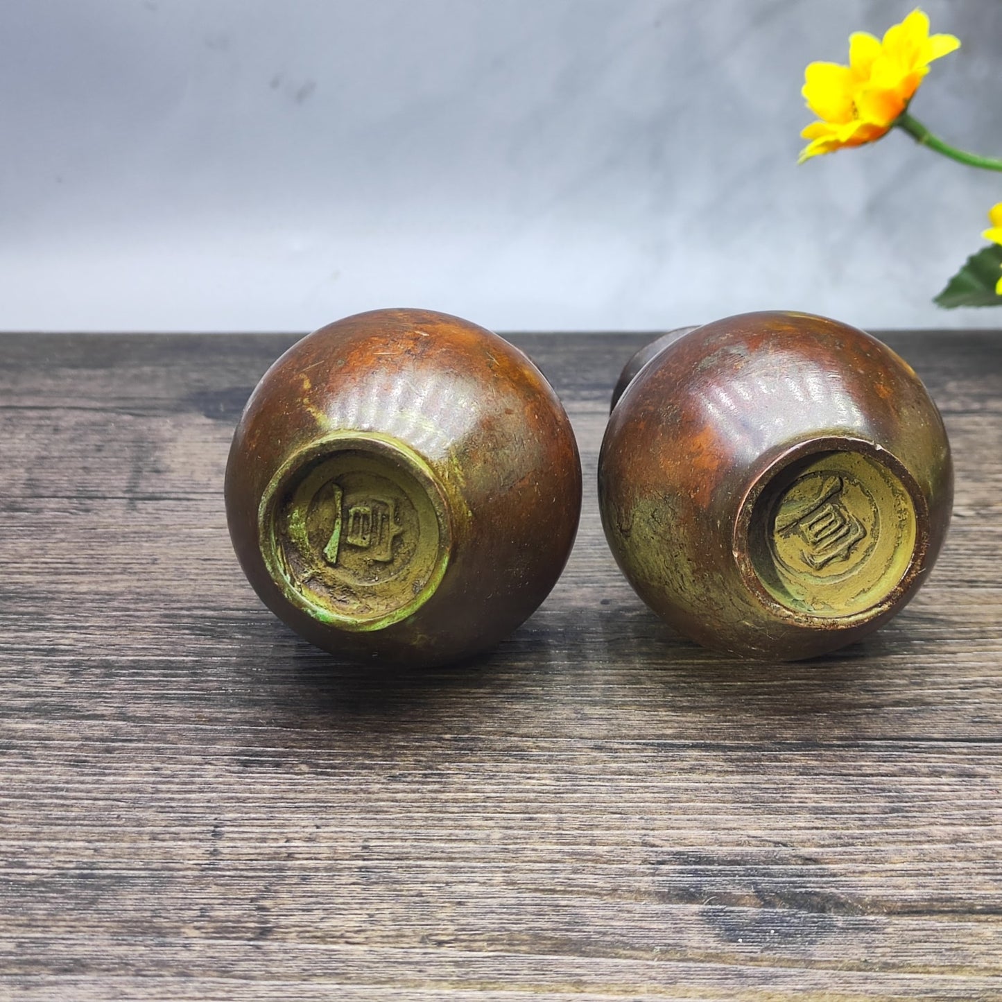 Pair of Antique Asian Vases - Unique Decorative Tabletop Ornaments