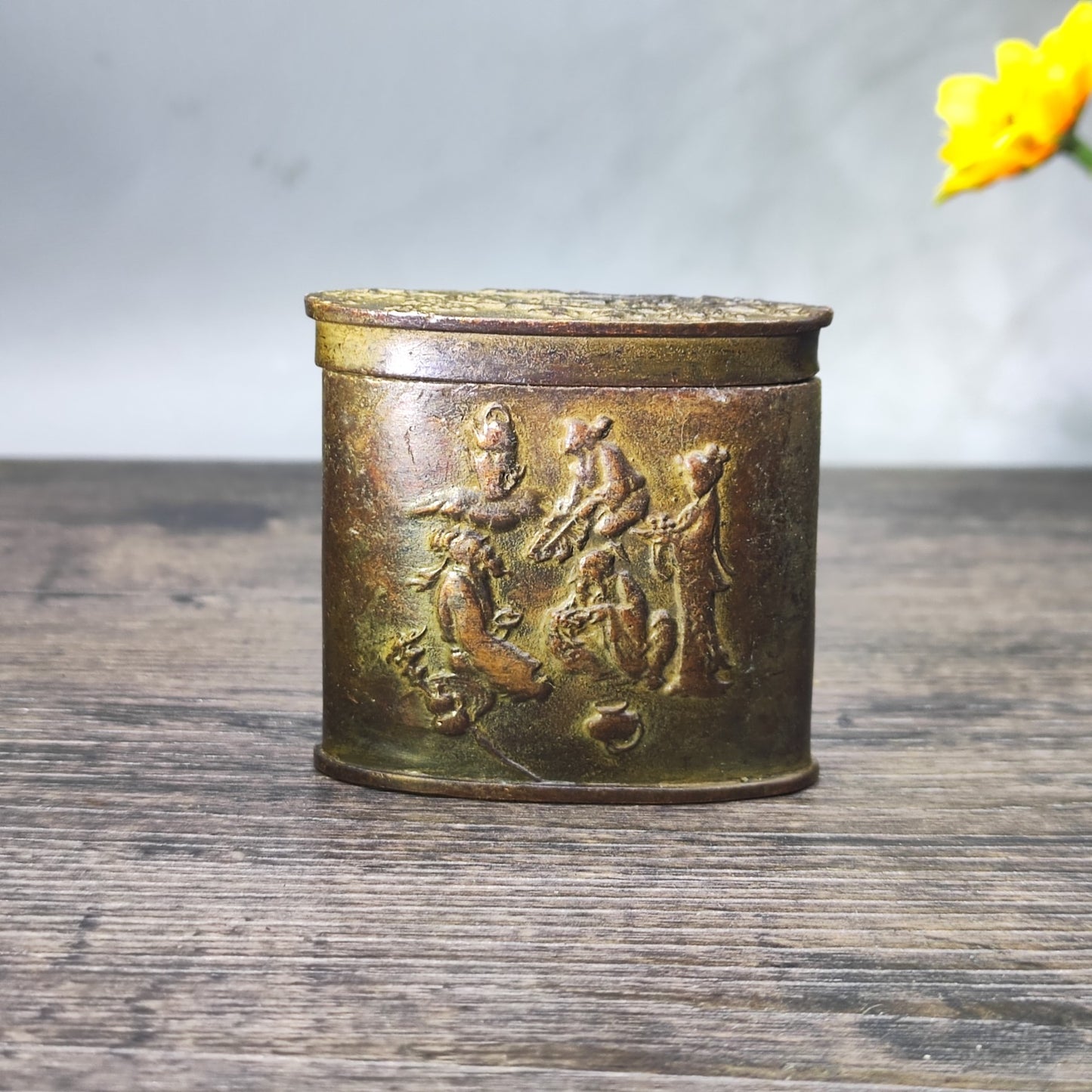 Exquisite Antique Carved Ink Box - Asian Antique Decorative Desktop Ornament - Personalized Gift