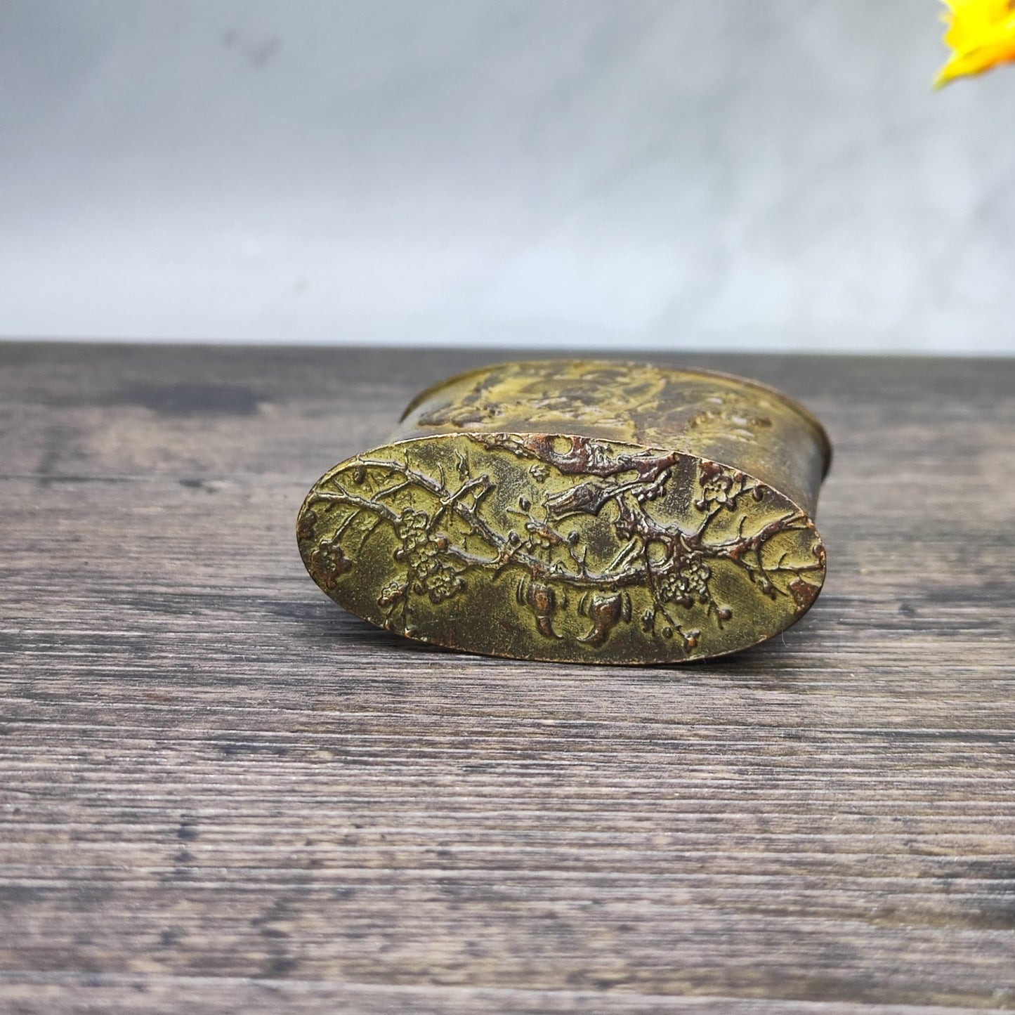 Exquisite Antique Carved Ink Box - Asian Antique Decorative Desktop Ornament - Personalized Gift