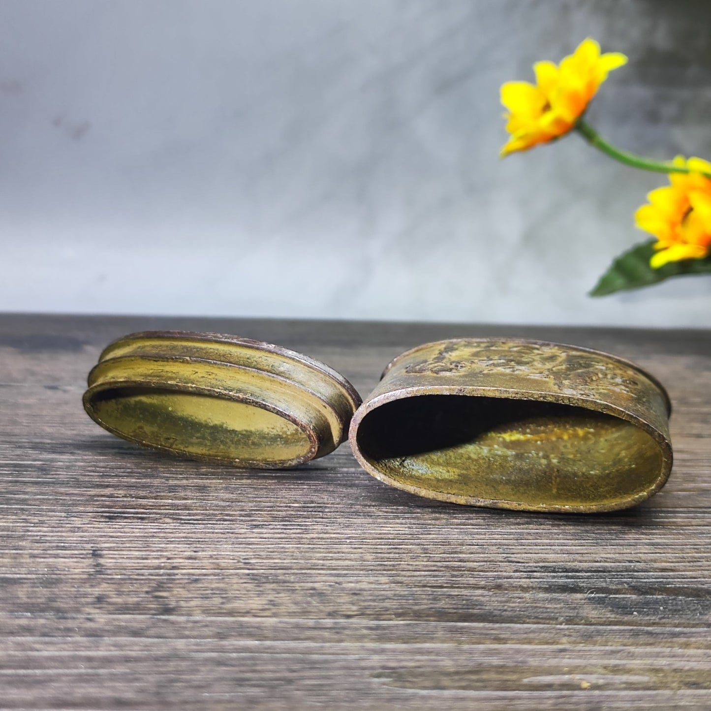 Exquisite Antique Carved Ink Box - Asian Antique Decorative Desktop Ornament - Personalized Gift