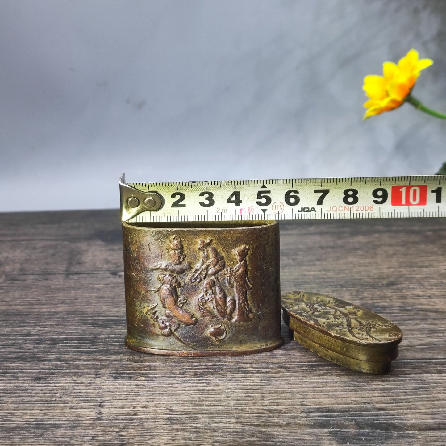 Exquisite Antique Carved Ink Box - Asian Antique Decorative Desktop Ornament - Personalized Gift