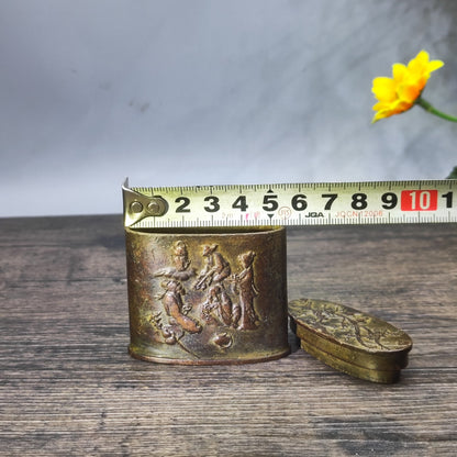 Exquisite Antique Carved Ink Box - Asian Antique Decorative Desktop Ornament - Personalized Gift