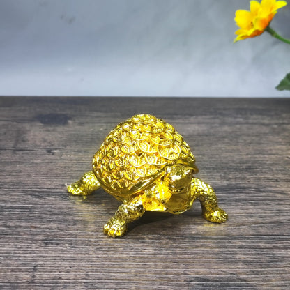 Antique Asian Money Turtle Sculpture - Unique Desktop Decor & Personalized Gift