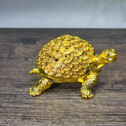 Antique Asian Money Turtle Sculpture - Unique Desktop Decor & Personalized Gift