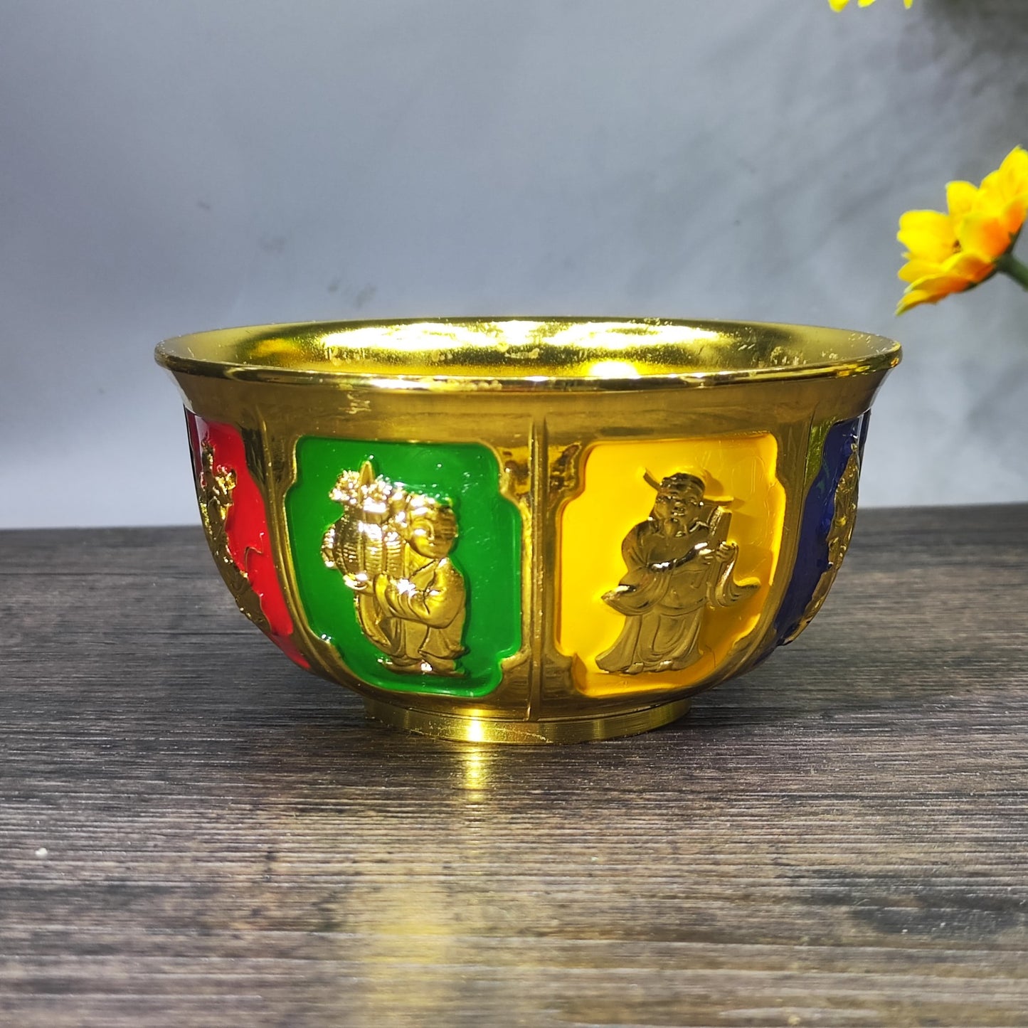 Hand-Painted Antique Eight Immortals Bowl - Asian Antique Decor - Personalized Desktop Ornament - Unique Gift