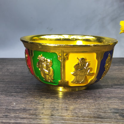 Hand-Painted Antique Eight Immortals Bowl - Asian Antique Decor - Personalized Desktop Ornament - Unique Gift