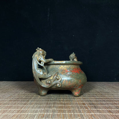 Rare Antique Incense Burner with Beast Ears and Three Legs - Historical, Exquisite Craftsmanship, High-End Collectible