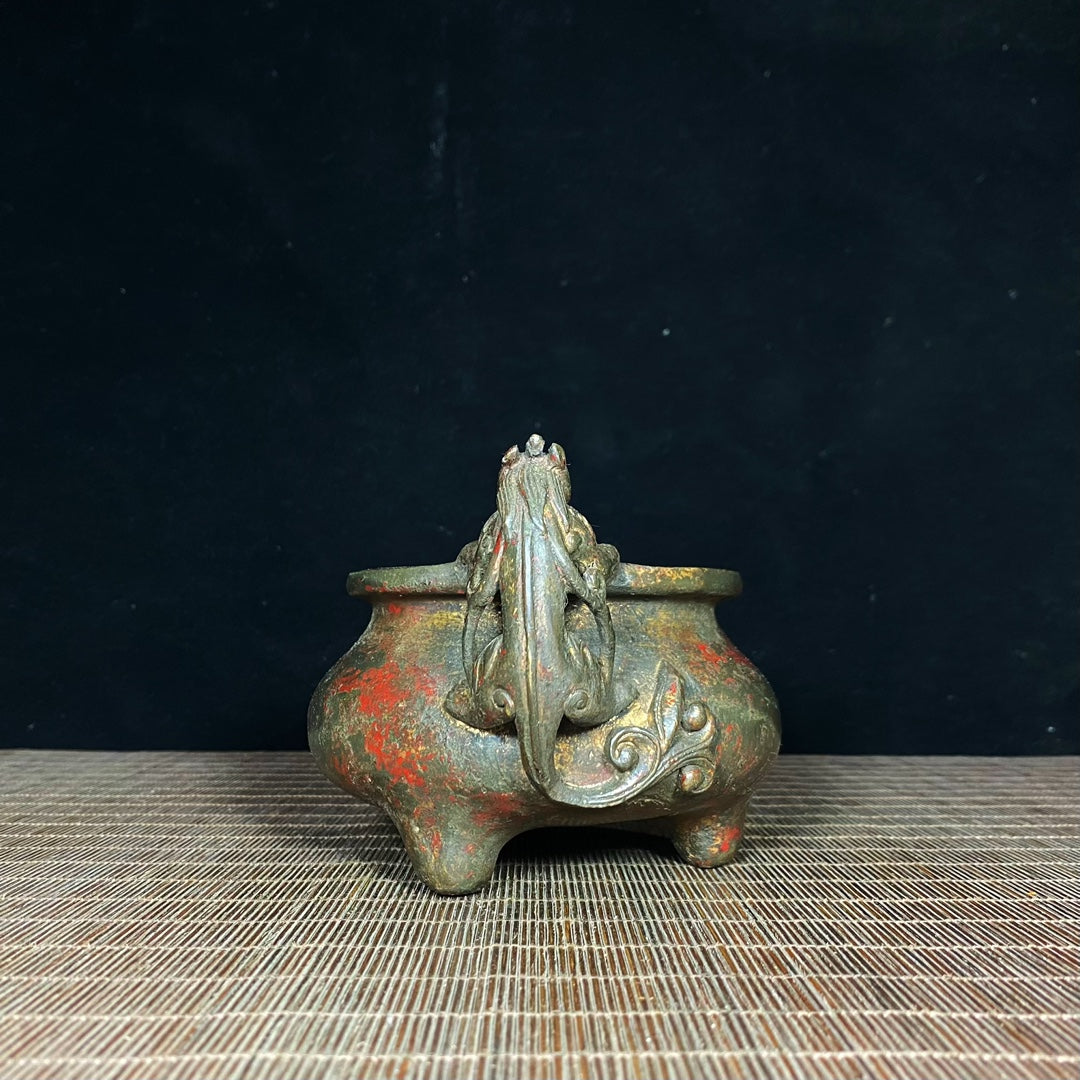 Rare Antique Incense Burner with Beast Ears and Three Legs - Historical, Exquisite Craftsmanship, High-End Collectible