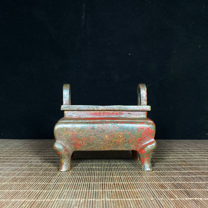 Antique Rectangular Incense Burner - Handcrafted with Historical Significance, Exquisite Collectible and Elegant Decor