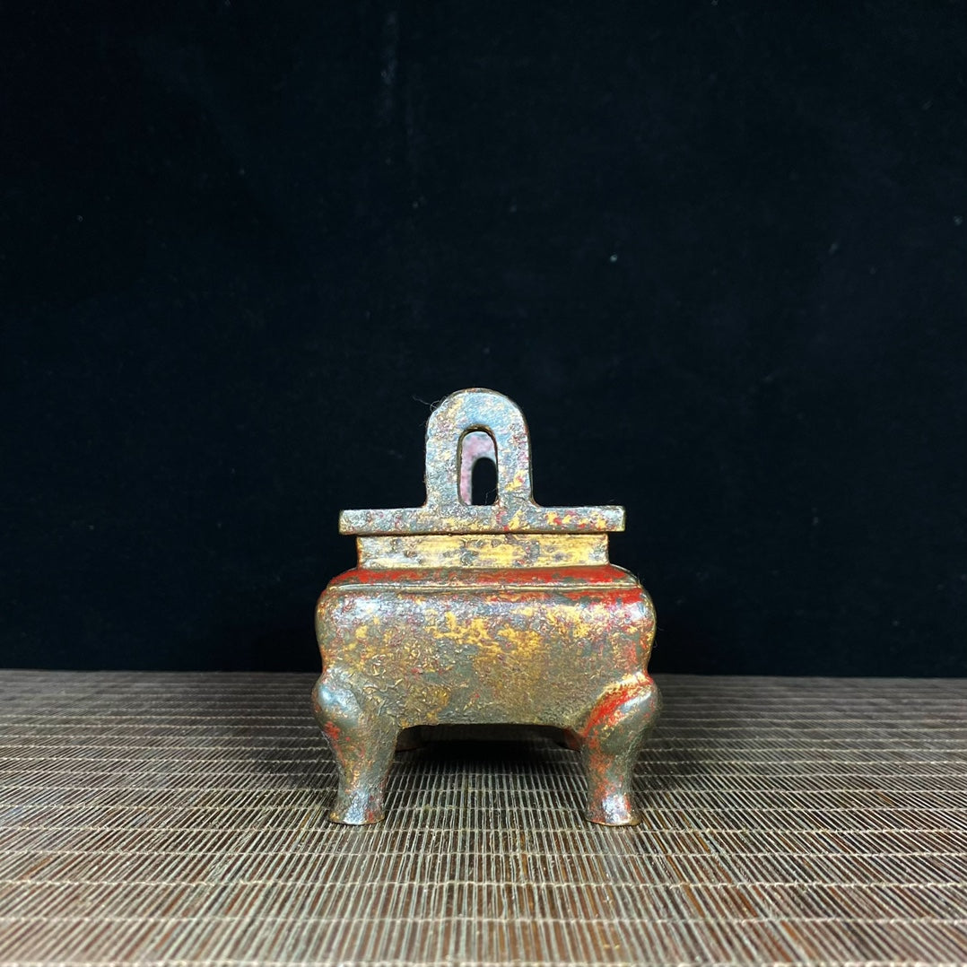 Antique Rectangular Incense Burner - Handcrafted with Historical Significance, Exquisite Collectible and Elegant Decor