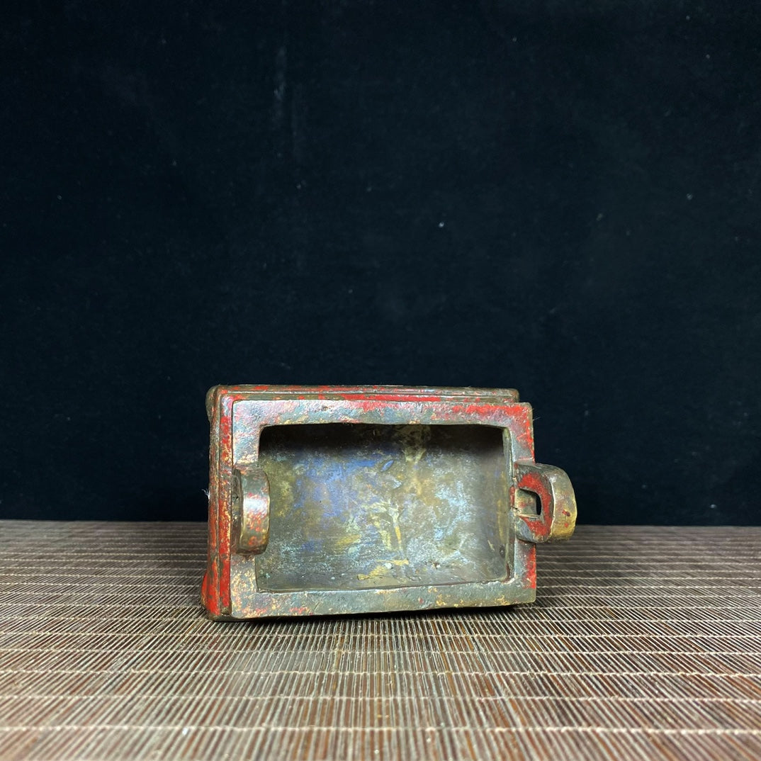 Antique Rectangular Incense Burner - Handcrafted with Historical Significance, Exquisite Collectible and Elegant Decor