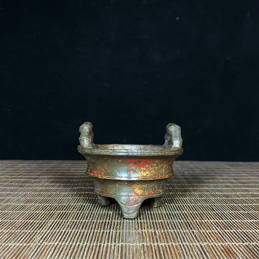 Legacy Antique Bronze Cloisonné Handmade Bamboo-Eared Tripod Censer - Exquisite Craftsmanship