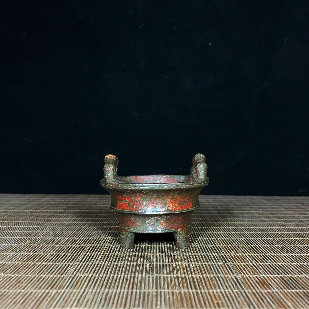 Legacy Antique Bronze Cloisonné Handmade Bamboo-Eared Tripod Censer - Exquisite Craftsmanship