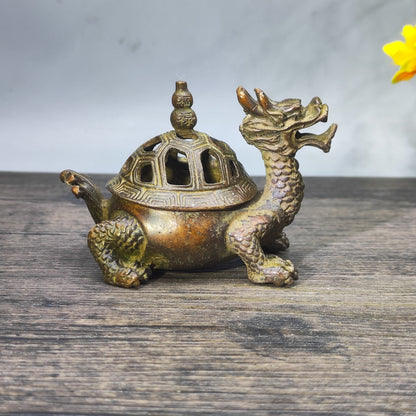 Exquisite Dragon Turtle Incense Burner - Handcrafted, Rich History, Premium Home and Office Decor