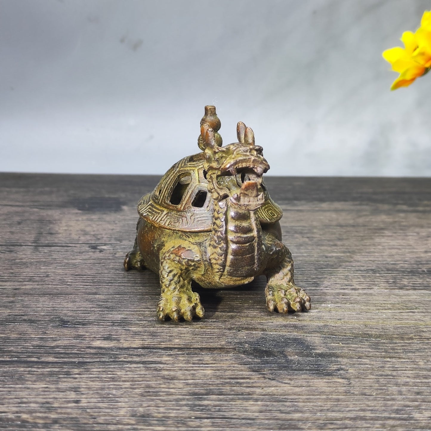 Exquisite Dragon Turtle Incense Burner - Handcrafted, Rich History, Premium Home and Office Decor