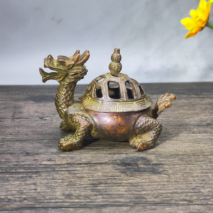 Exquisite Dragon Turtle Incense Burner - Handcrafted, Rich History, Premium Home and Office Decor