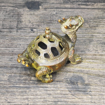 Exquisite Dragon Turtle Incense Burner - Handcrafted, Rich History, Premium Home and Office Decor