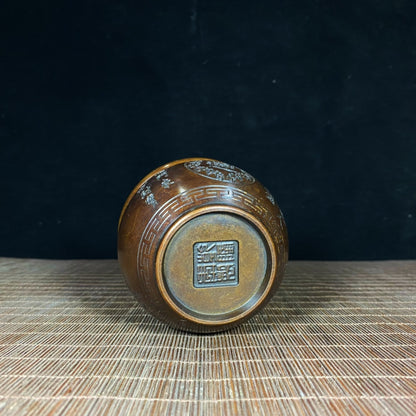 Exquisite Handcrafted Pure Copper Engraved Jar with Rich Historical and Cultural Essence