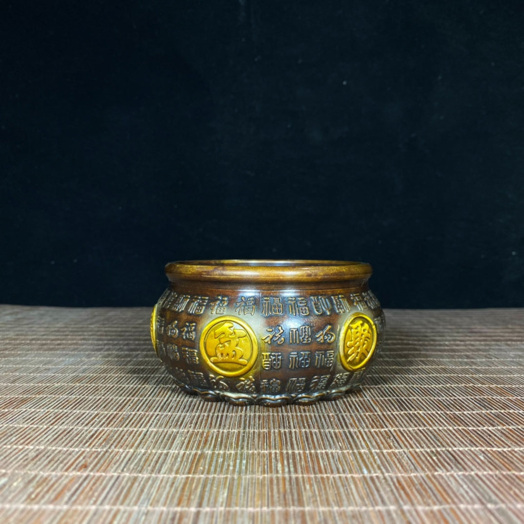 Pure Copper Embossed Gilded Treasure Bowl - A Perfect Blend of History and Art