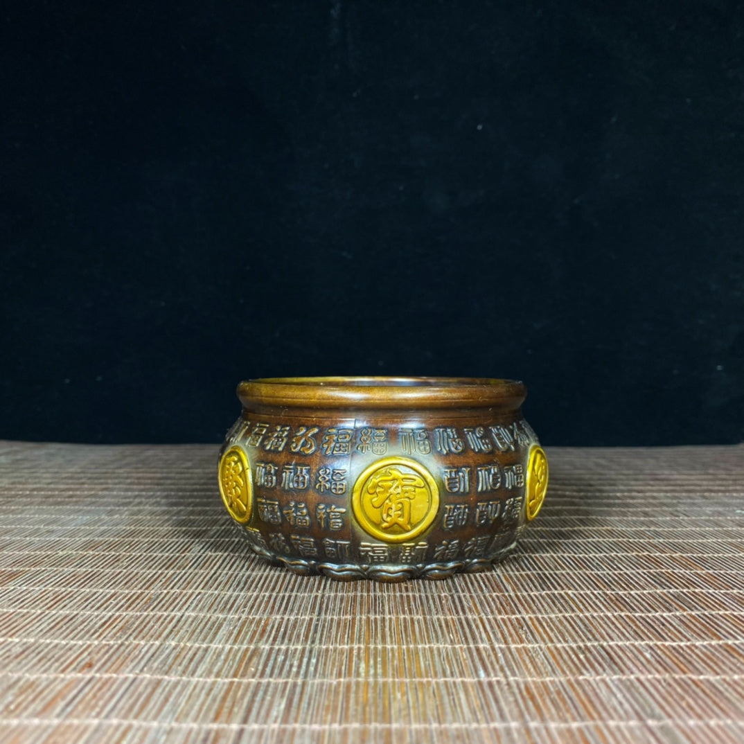 Pure Copper Embossed Gilded Treasure Bowl - A Perfect Blend of History and Art