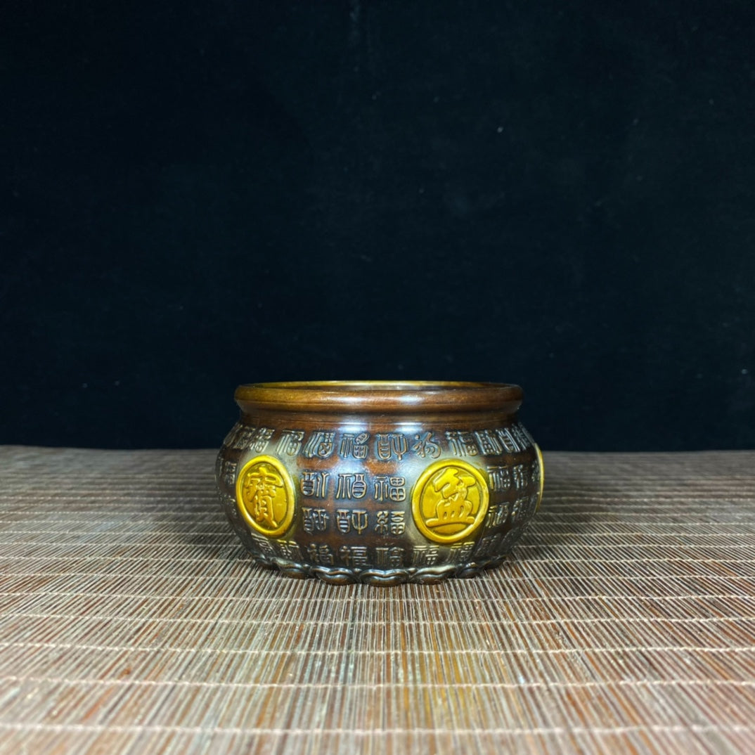 Pure Copper Embossed Gilded Treasure Bowl - A Perfect Blend of History and Art