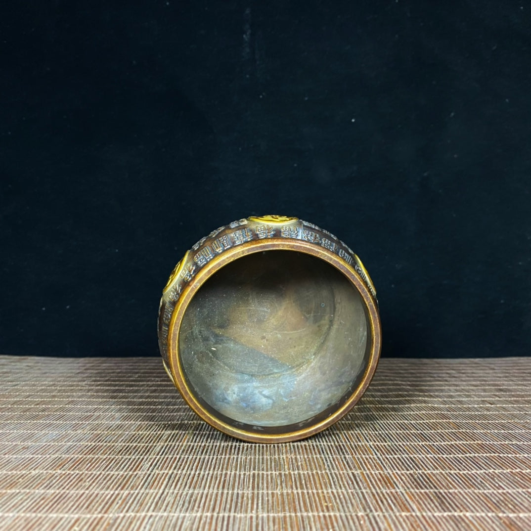 Pure Copper Embossed Gilded Treasure Bowl - A Perfect Blend of History and Art