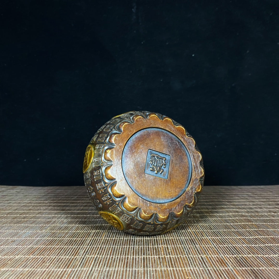 Pure Copper Embossed Gilded Treasure Bowl - A Perfect Blend of History and Art