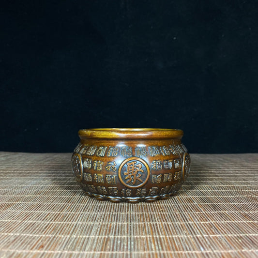 Solid Copper Relief Treasure Bowl - A Perfect Blend of Exquisite Craftsmanship and Cultural Heritage