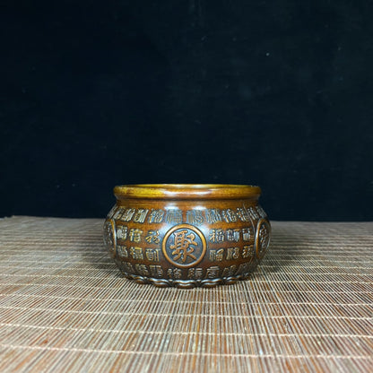 Solid Copper Relief Treasure Bowl - A Perfect Blend of Exquisite Craftsmanship and Cultural Heritage