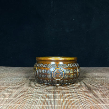 Solid Copper Relief Treasure Bowl - A Perfect Blend of Exquisite Craftsmanship and Cultural Heritage