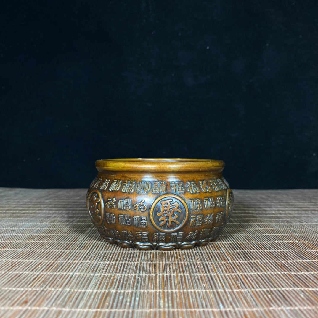 Solid Copper Relief Treasure Bowl - A Perfect Blend of Exquisite Craftsmanship and Cultural Heritage