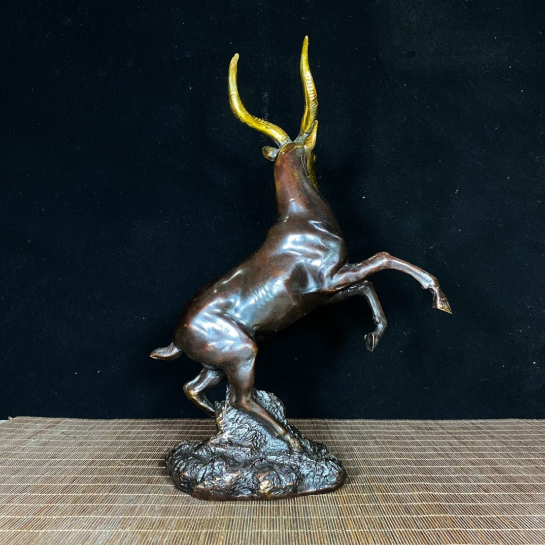 Gilded Pure Copper Ram - Exquisite Craftsmanship and Cultural Heritage Antique Collectible